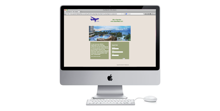 Cloud Reach Air Landing Page
